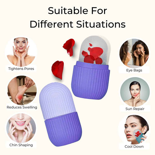 1224p Beauty Ice Roller For Face Massager Eye Reusable Face Rollers Facial Roller ( Purple Color)