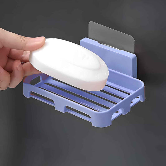 4194 Soap Dish Holder For Bathroom Shower Wall Mounted Self Adhesive Soap Holder Saver Tray-plastic Sponge Holder For Kitchen Storage Rack Soap Box (Plastic Box)
