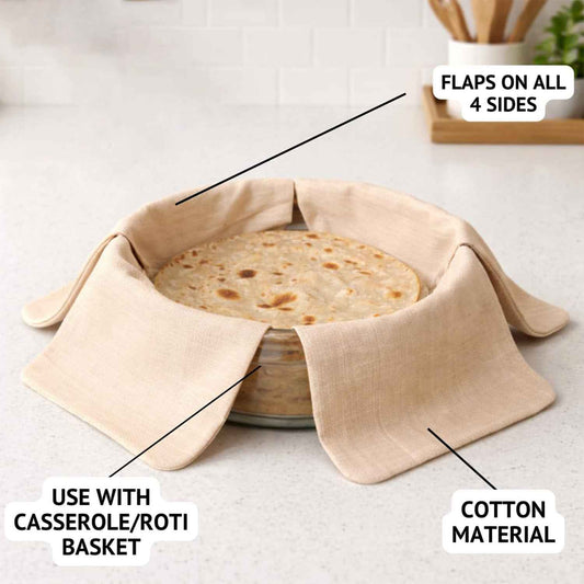 Pure Cotton Roti Mate Cloth Round Roti Cover (51 51 Cm 1 Pc)