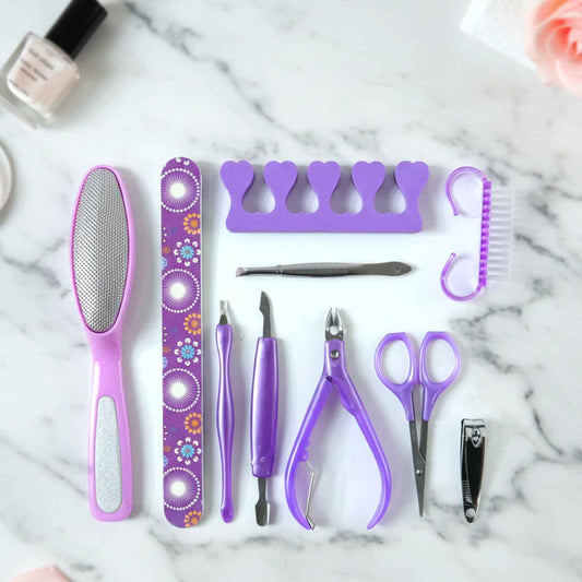Personal Grooming Manicure Pedicure Nail Care Tool Set (10 Pc Set)
