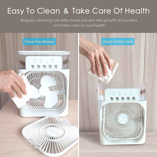 Portable Air Conditioner Fan 7 Color Changing Light (Big 1 Pc)