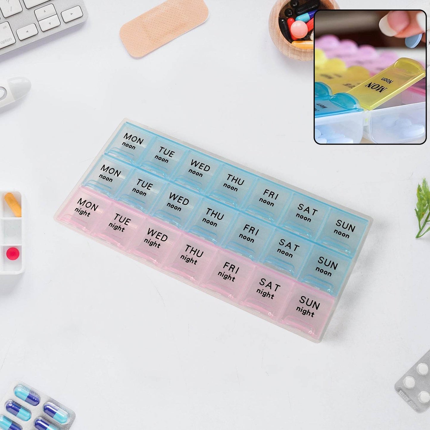 Weekly Pill Organizer Box With 21 Compartments (1 Pc) - Best Deals at BeSh Deals®