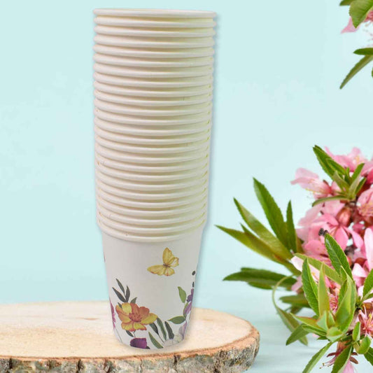 Disposable Paper Cups Disposable Tea Coffee Cups (24 Pcs Set Mix Color Design)