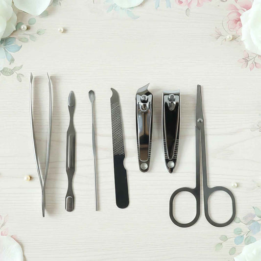 7 In 1 Stainless Steel Manicure Pedicure Grooming Kit