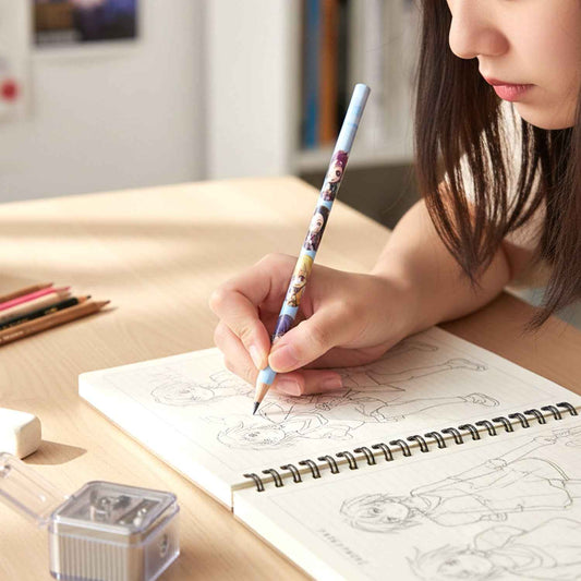 Cartoon Printed Pencil Set For Kids Cute School Writing Pencils (4 Pc)