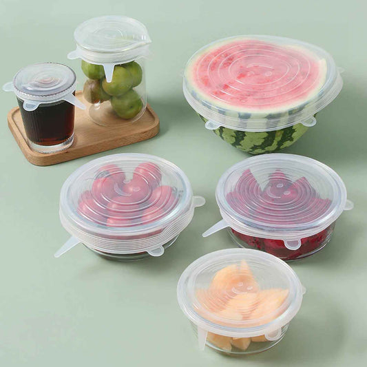 12 Peace Reusable Stretch Lids Set With 2 Storage Pouches Flexible Food Cover Lids