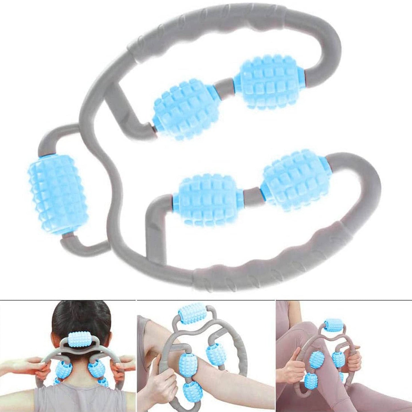 0265 Muscle Massage Roller 5 Wheels Relieve Soreness Leg Muscle Roller Fitness Roller Muscle Relaxer Massage Roller Ring Clip All Round Massaging Uniform Force Elastic Pp Drop Shaped For Home Use (1 Pc) - Best Deals at BeSh Deals®