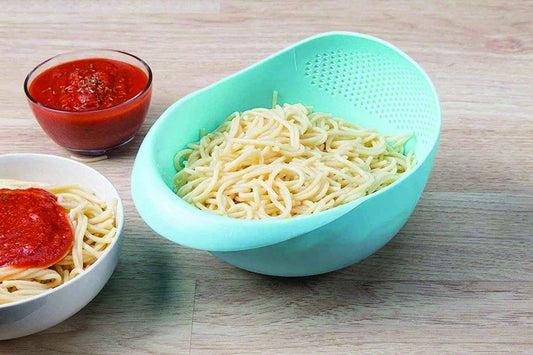108 Kitchen Plastic Big Rice Bowl Strainer Perfect Size For Storing And Straining
