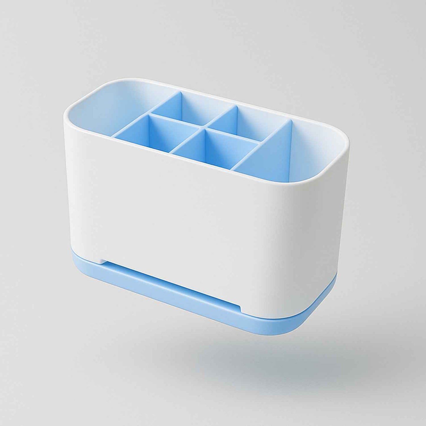 6 Compartment Multi Purpose Organizer Toothbrush Holder Stand Plastic Caddy (1 Pc)