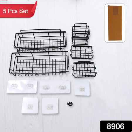 Metal Shower Basket  Canddy For Bathroom Organiser (5 Pc Combo)