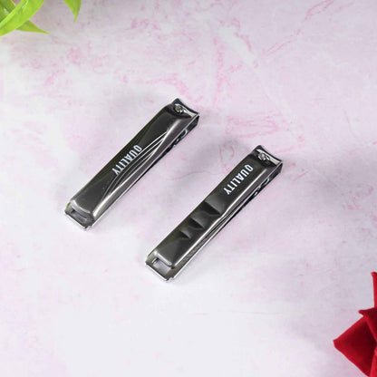 Stainless Steel Folding Portable Large Nail Clippers With Nail File (1 Pc)
