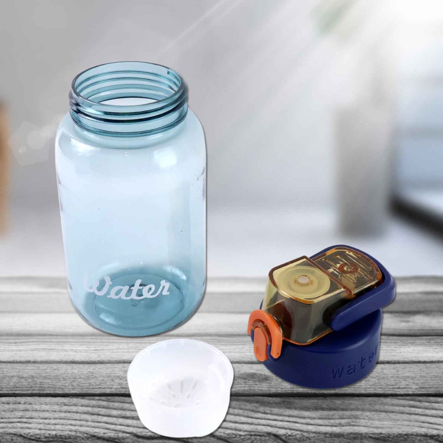 Blue Plastic Leak-proof Flip Cap  Safty Lock Water Bottle (600ml Approx  1 Pc)
