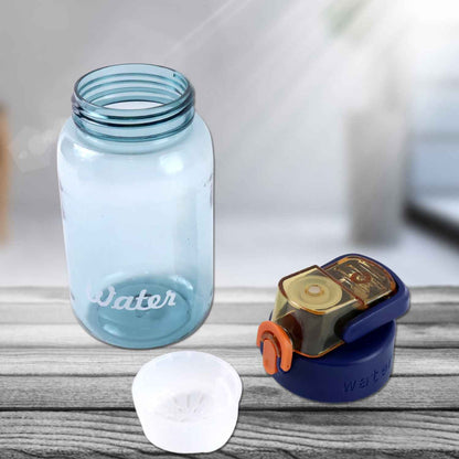 Blue Plastic Leak-proof Flip Cap  Safty Lock Water Bottle (600ml Approx  1 Pc)
