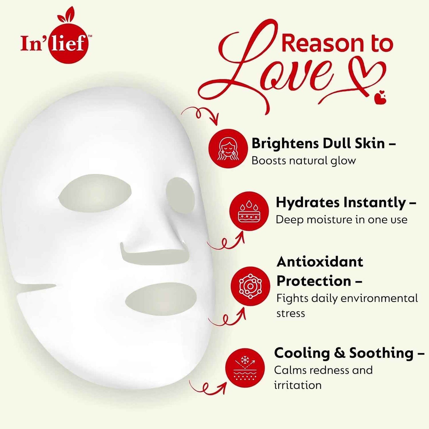 Inlief Vitamin C 0.5 Hydrating  Brightening Facial Sheet Mask (1 Pc)