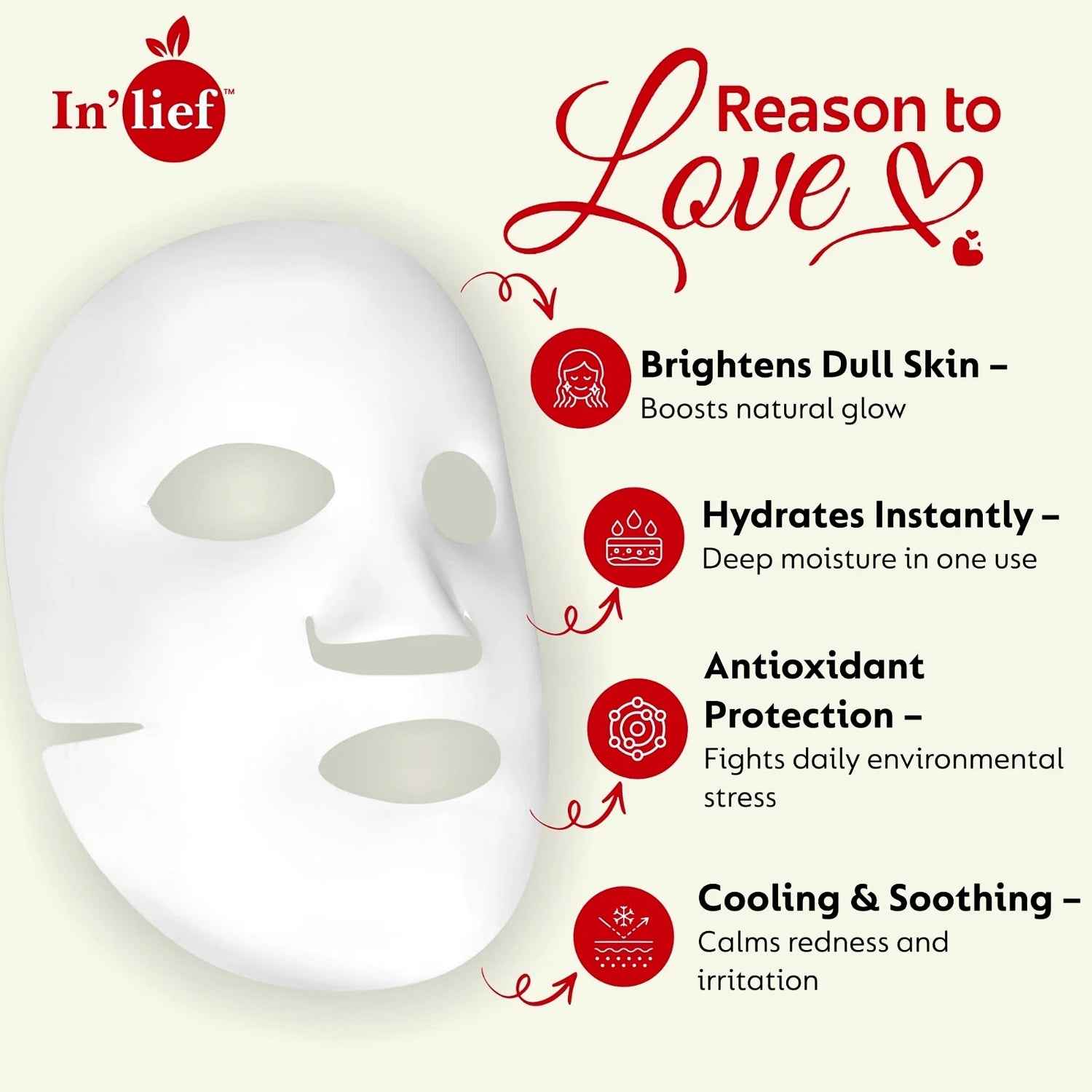 Inlief Vitamin C 0.5 Hydrating  Brightening Facial Sheet Mask (1 Pc)