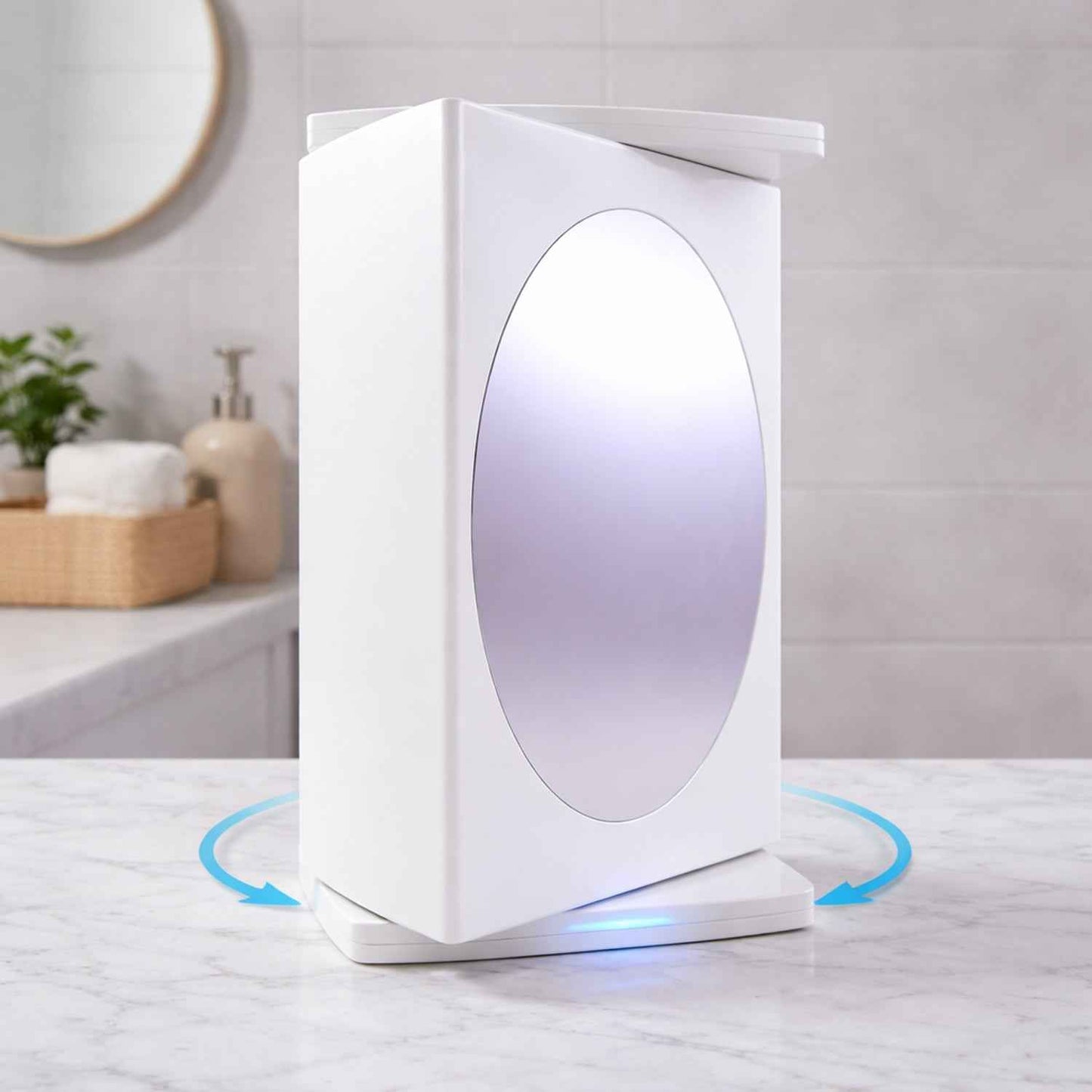 Wall Mounted Rotating Bathroom Mirror Cabinet (1 Pc 22x42 Cm)