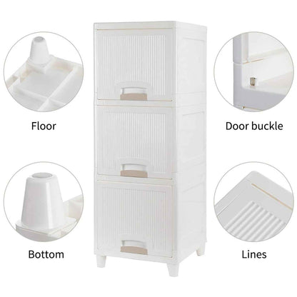 Multipurpose Storage Cabinet Storage Solutions Plastic Drawers  Multi Layer Wardrobe Storage Drawers  Foldable Multipurpose Drawer Units For Kitchen Bathroom Bedroom Cloth (3layer)