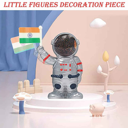 Solar Power Astronaut Ornament Moving Hand With Indian Flag (1 Pc)