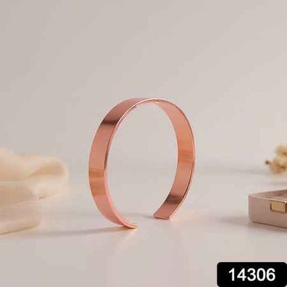 Elegant Rose Gold-plated Open Cuff Bracelet Kada (1 Pc)