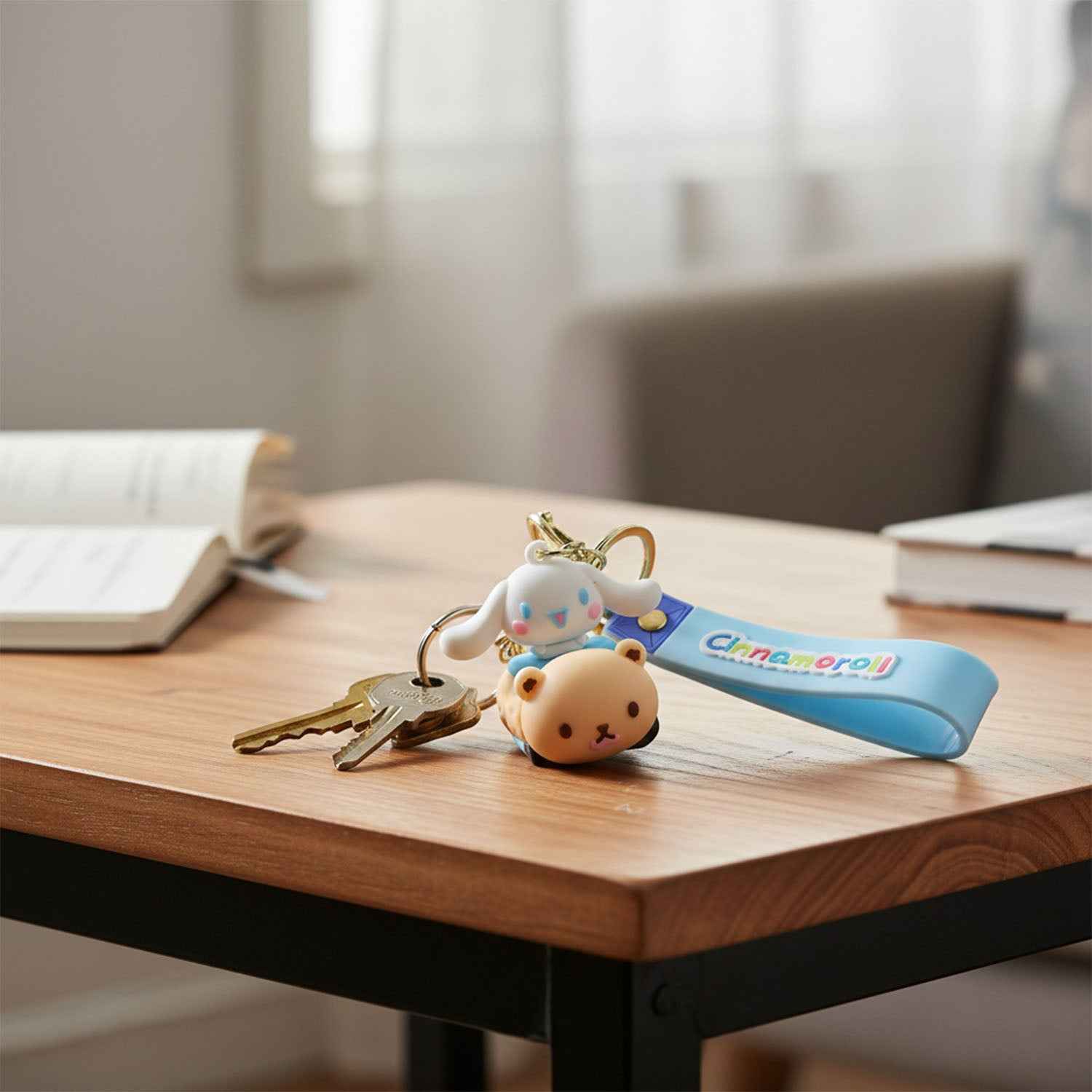 Cute Cartoon Dog Character Silicone Keychain (1 Pc)