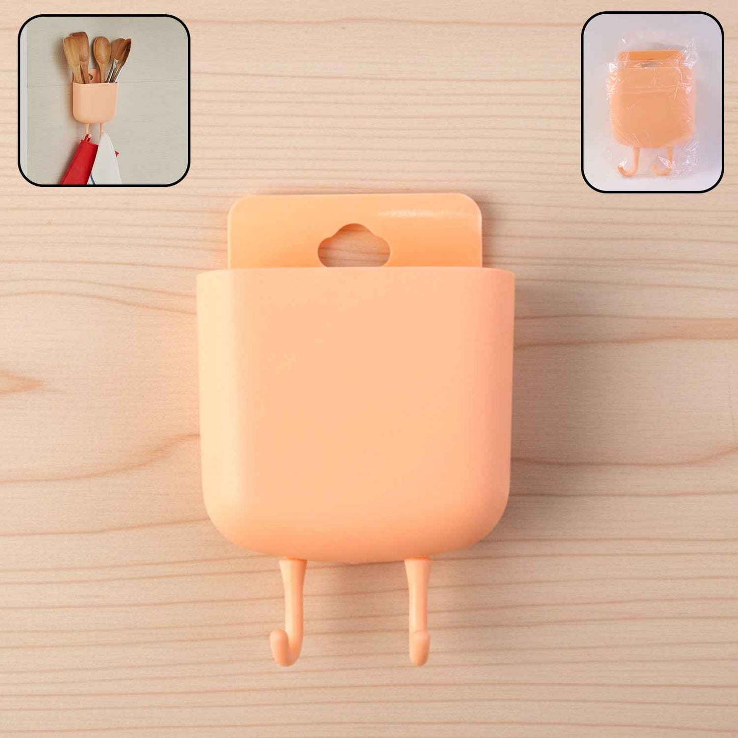 Multi-purpose Plastic Wall Mounted Mobile Charging Holder (1 Pc)