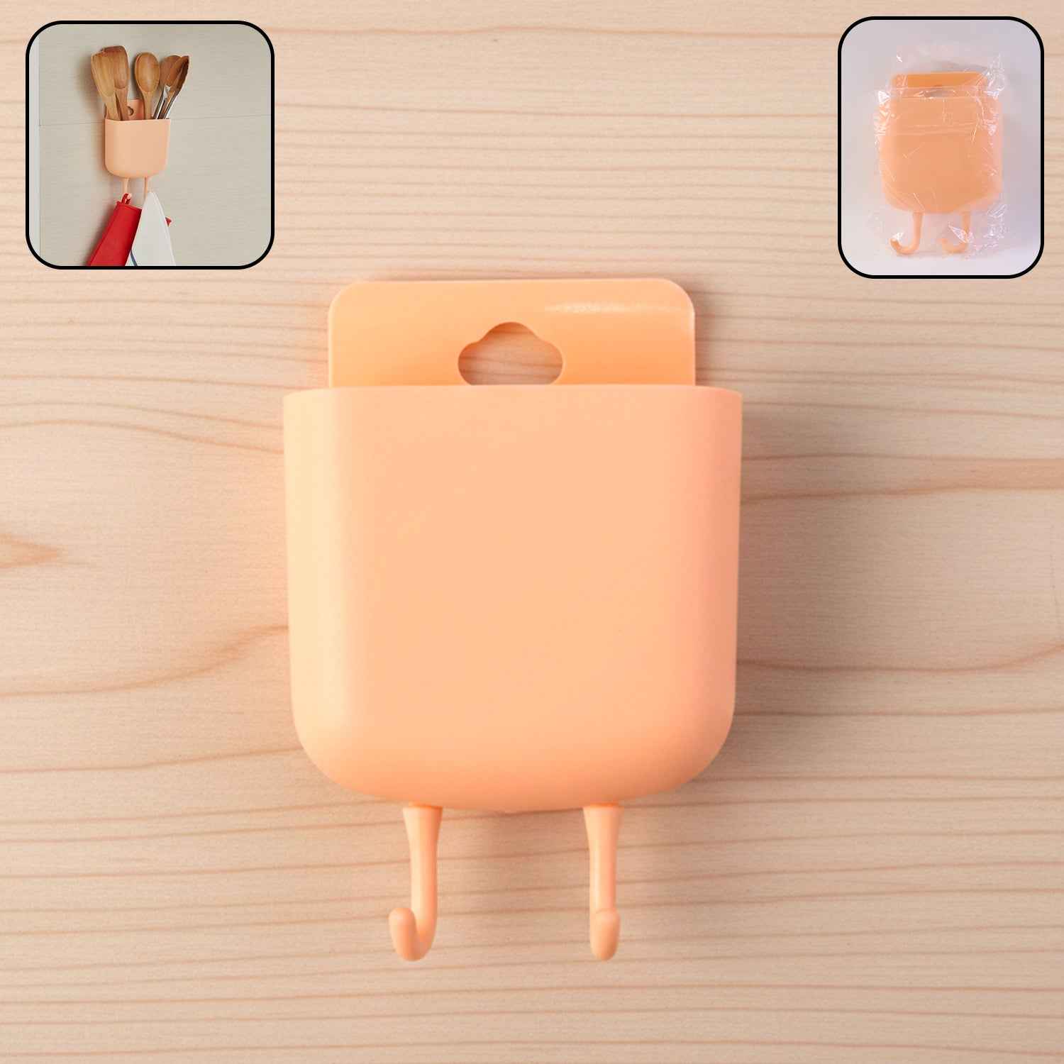 Multi-purpose Plastic Wall Mounted Mobile Charging Holder (1 Pc)
