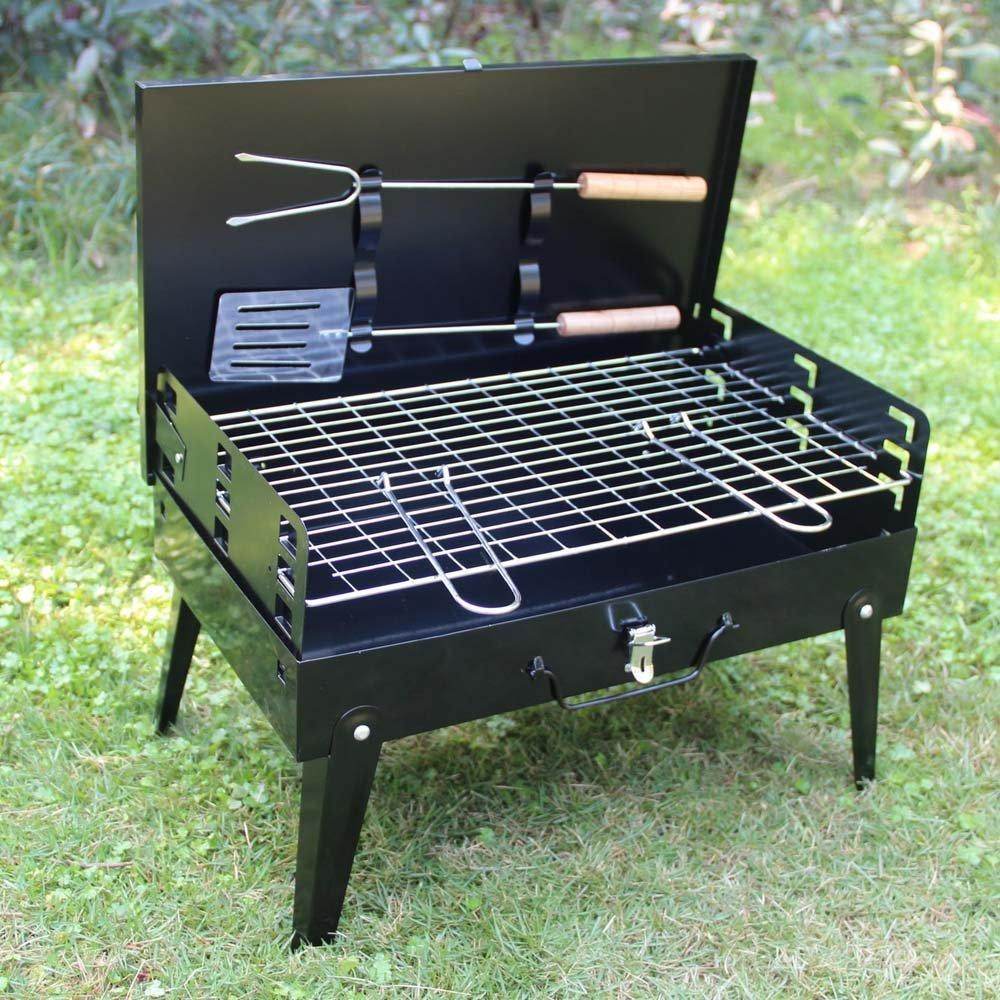 125 Stainless Steel Briefcase Style Barbecue Grill Toaster (Medium Black) - Best Deals at BeSh Deals®