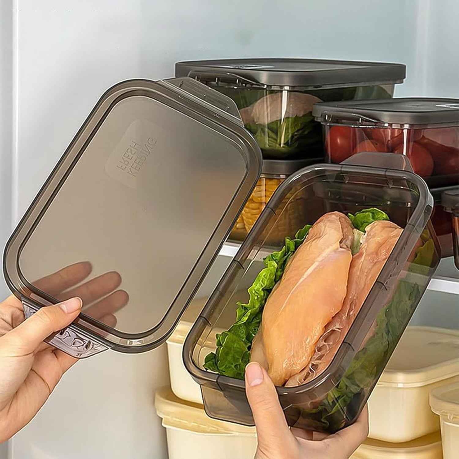 Rectangular Food Storage Containers - (3 Pc  Set)
