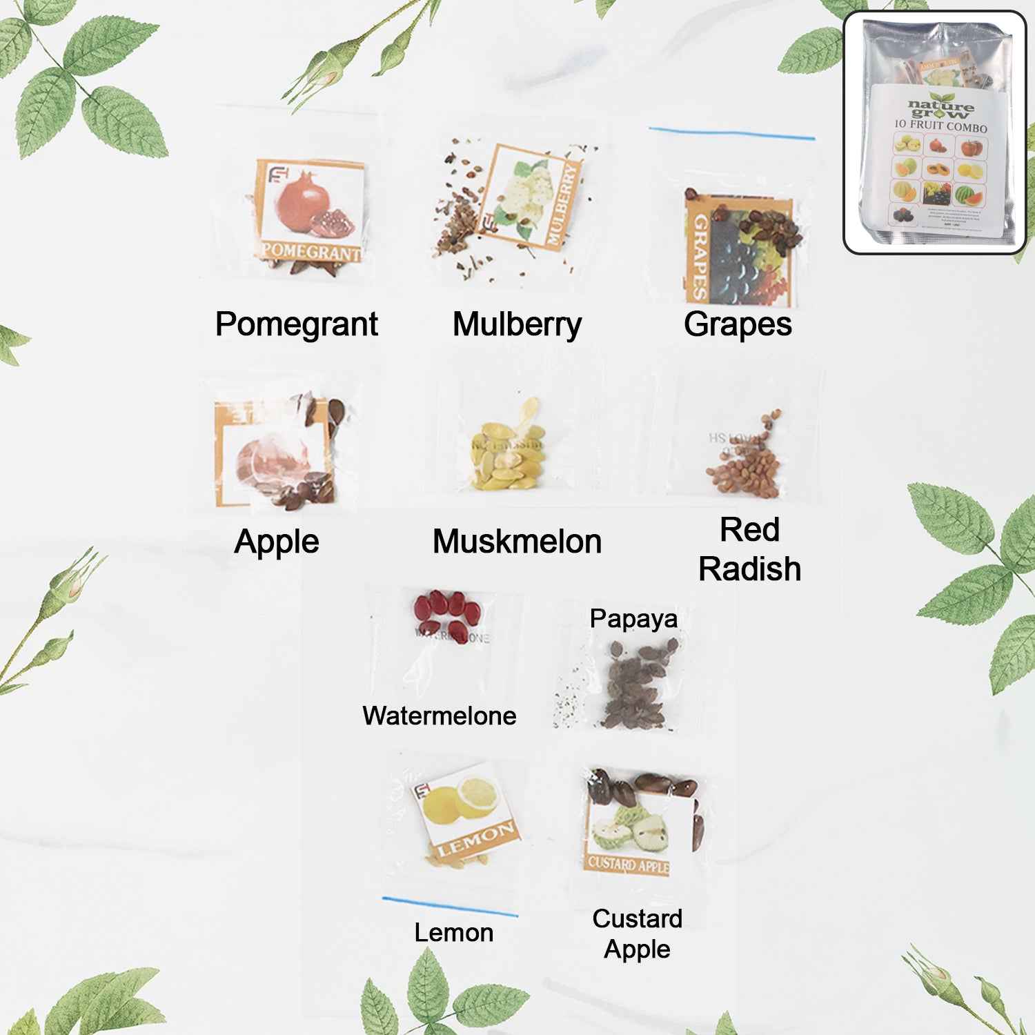 Fruit Seeds Combo Pack - (10 Pc  Set)