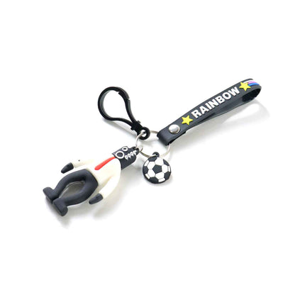 Rainbow Strap Cartoon Football Boy Keychain (1 Pc)