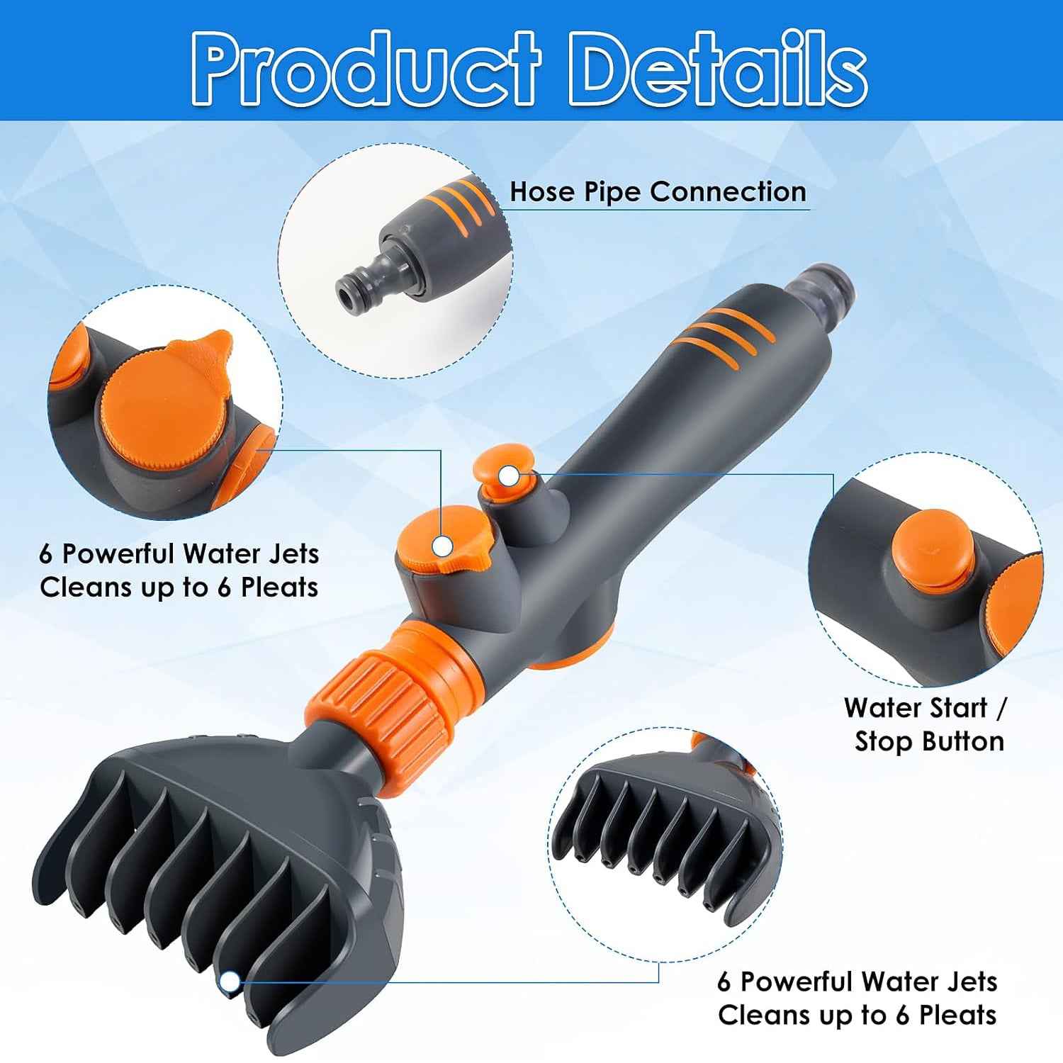 High-pressure Pool Filter Cartridge Cleaner Nozzle (1 Pc)