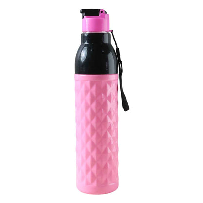 Plastic 1000 Ml Approx Diamond Pattern Leakproof Water Bottle (1 Pc) - BeSh Deals®