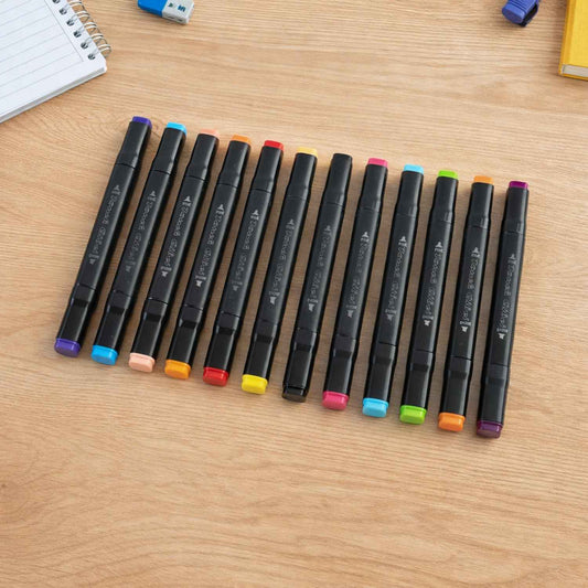 Acrylic Dual Tip Marker Watercolor Pen Set 12 Pc