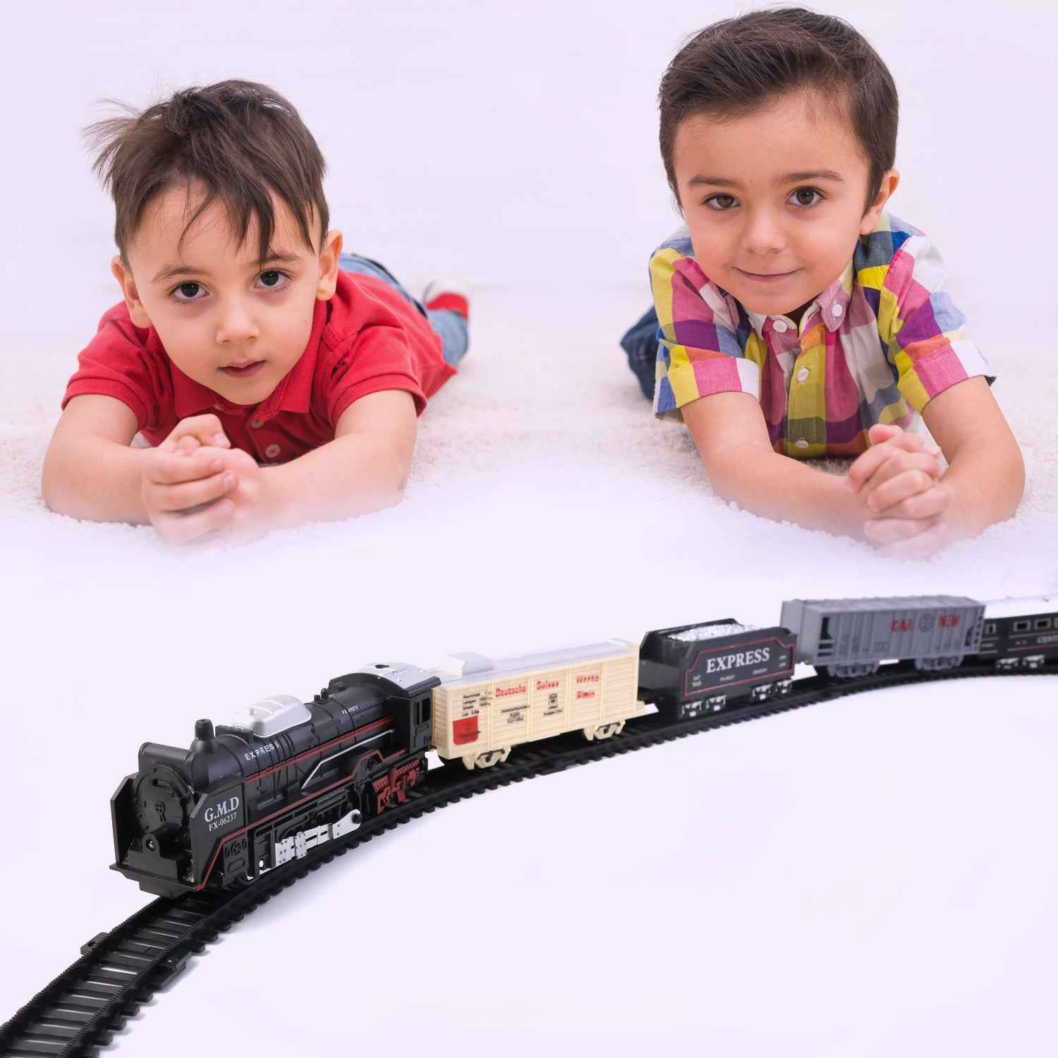 Toy Train Set For Kids Battery Operated Train With Track Set