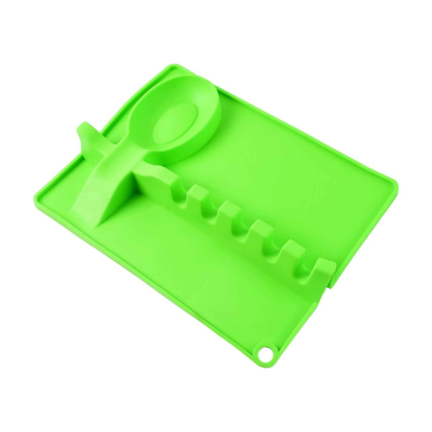 4-slots Silicone Multifunctional Spoon Holders Fork Spatula Rack (1 Pc)