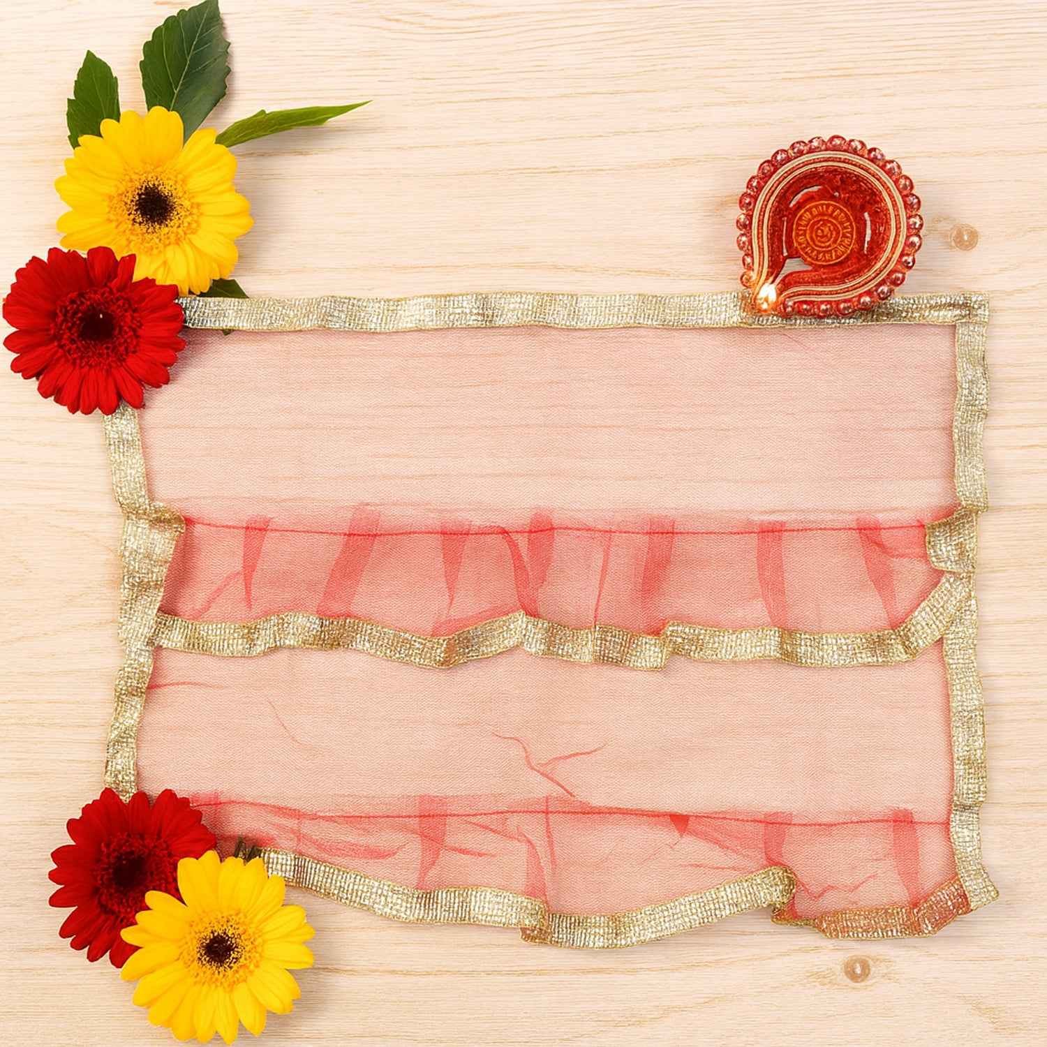 Premium Tulsi Vastra Pooja Cloth  2-piece Set