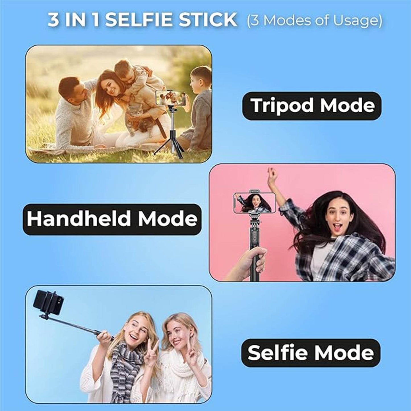 Selfie Stick With Tripod Stand (1 Pc  160 Cm Long Approx) - Best Deals at BeSh Deals®