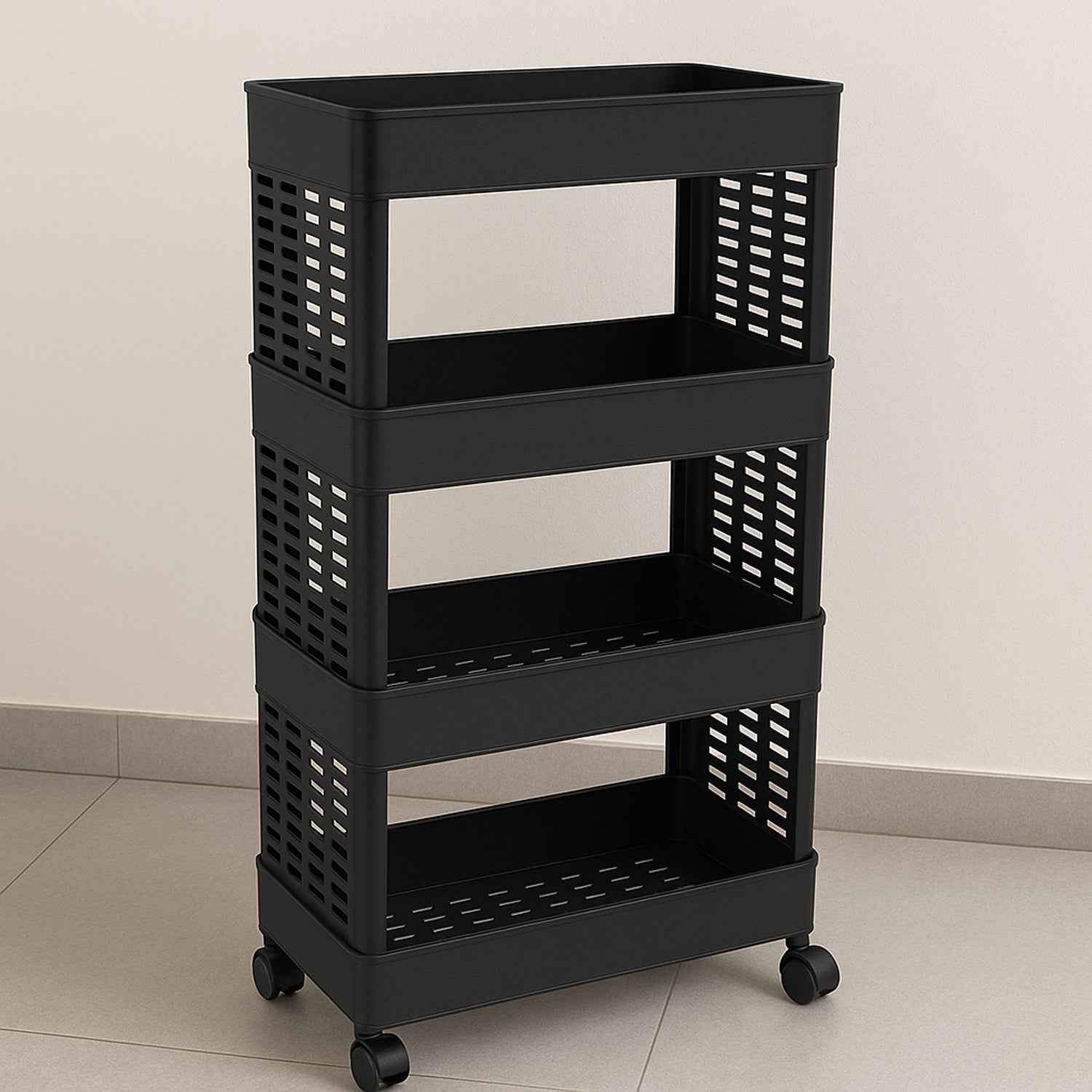 4-layer Plastic Storage Rack With Wheels