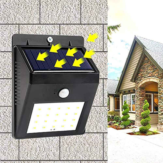 213 Solar Security Led Night Light For Home Outdoorgarden Wall (Black) (20-led Lights)