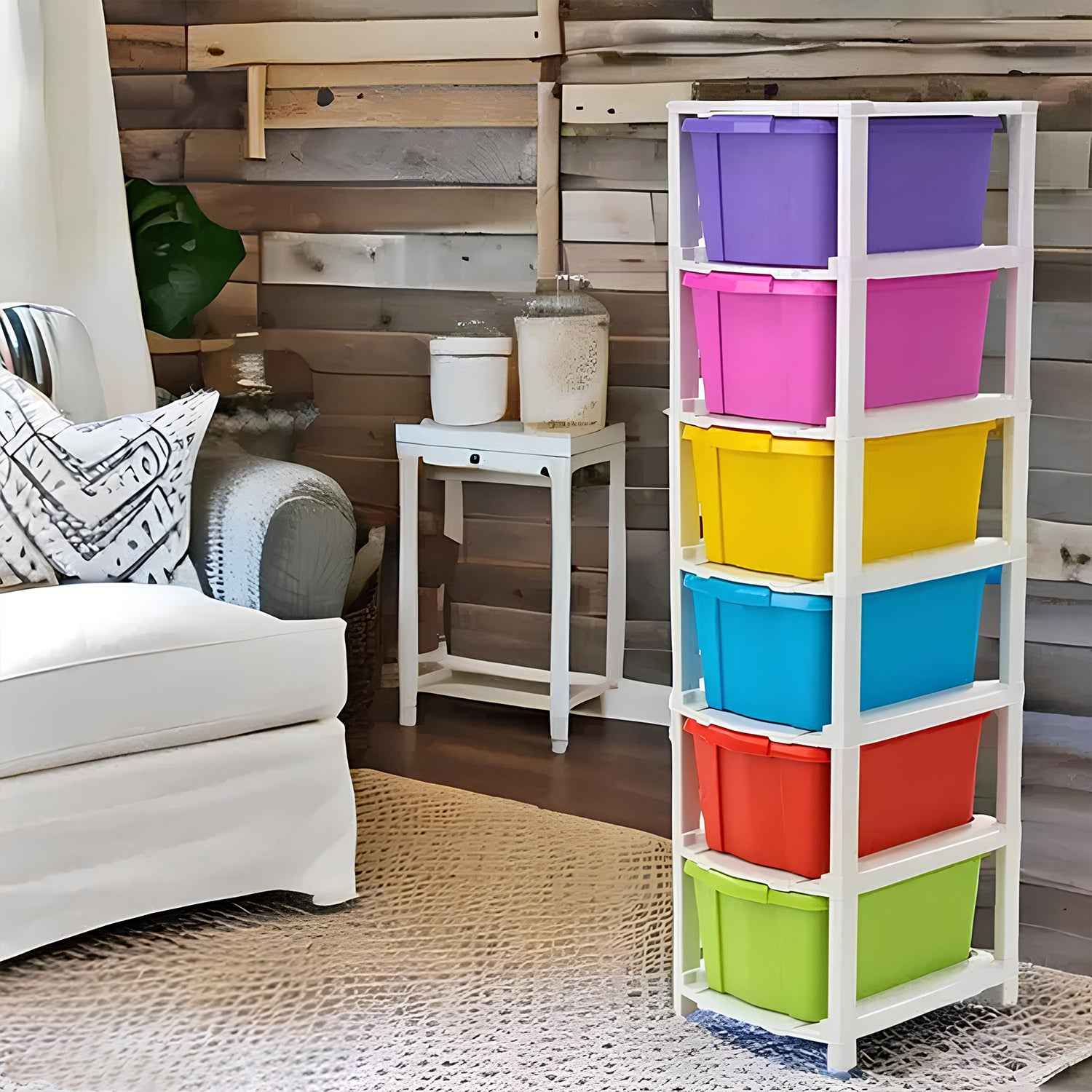 6 Layer Multi Colored Plastic Storage Drawer Cabinet - BeSh Deals