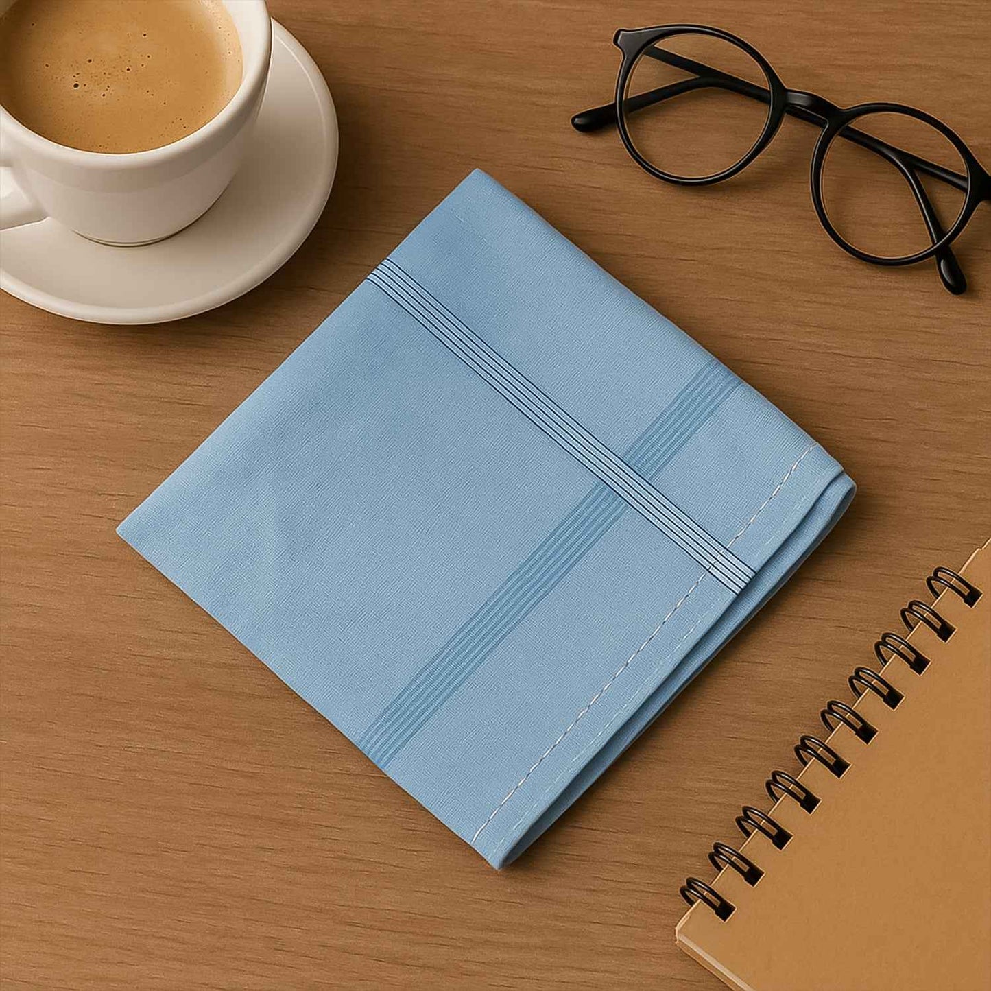 Premium Quality Soft Cotton Mens Handkerchief (40x40 Cm  1 Pc)