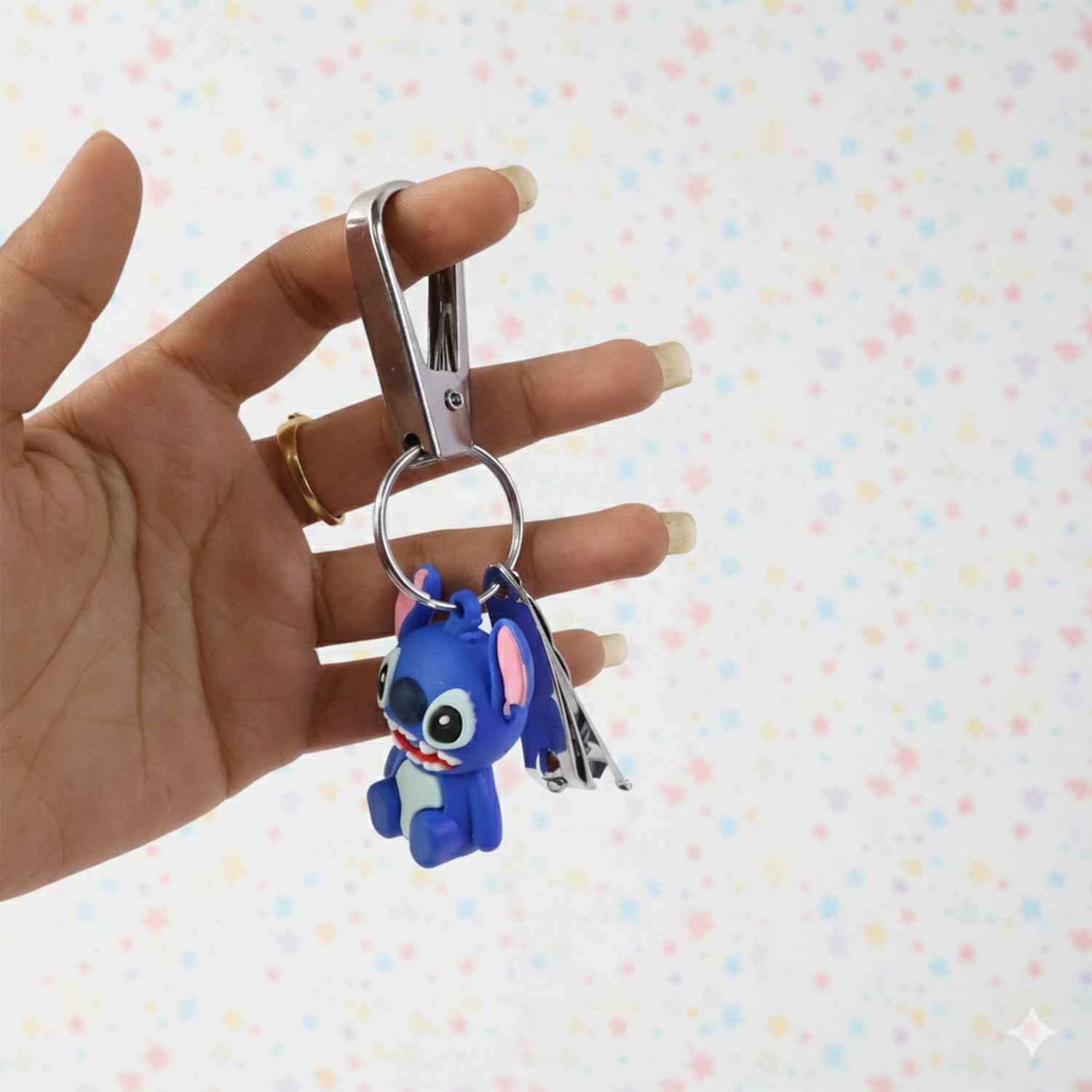Mix Design Cartoon Nail Cutter Keychain With Mini Nail Clipper (1 Pc)