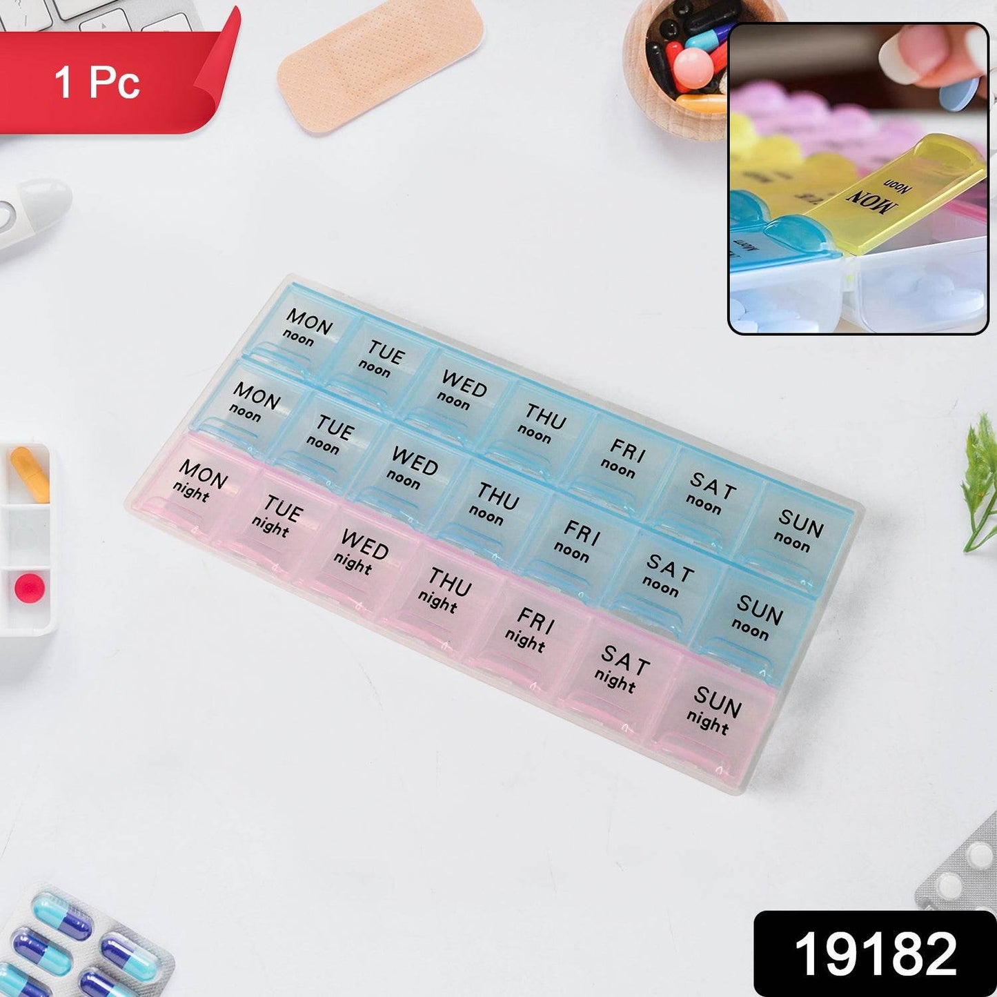 Weekly Pill Organizer Box With 21 Compartments (1 Pc) - Best Deals at BeSh Deals®