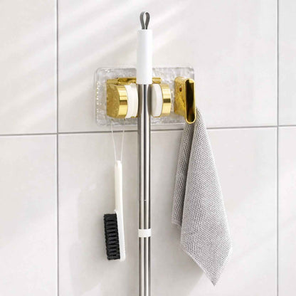 Wall Mounted Broom  Mop Holder With Strong Grip Clips