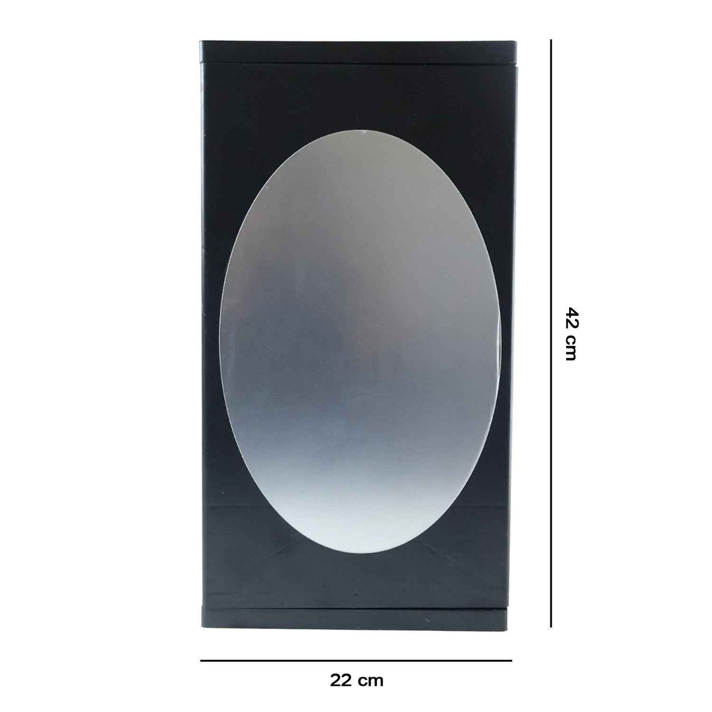 Wall Mounted Black Rotating Storage Cabinet Organizer (1 Pc 22x42 Cm)