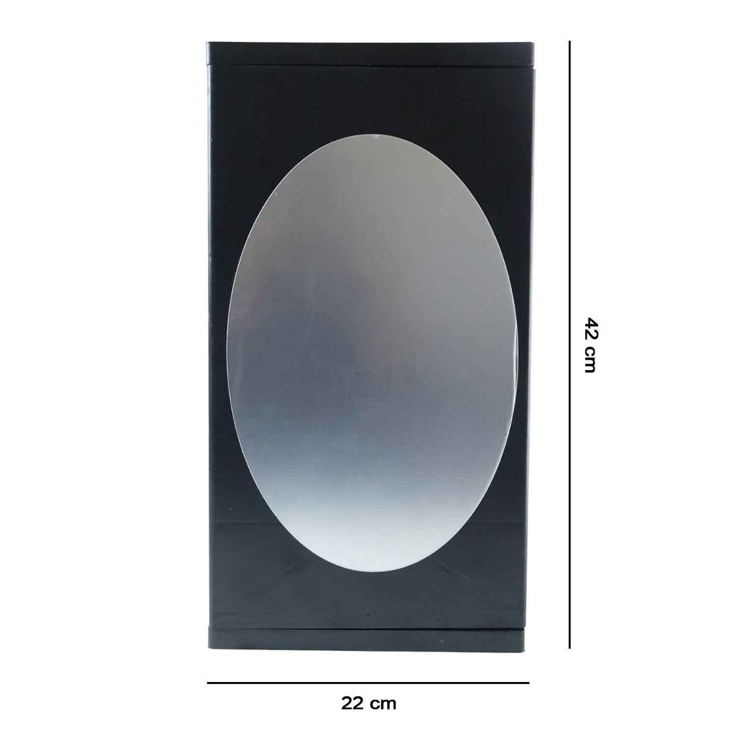 Wall Mounted Black Rotating Storage Cabinet Organizer (1 Pc 22x42 Cm)