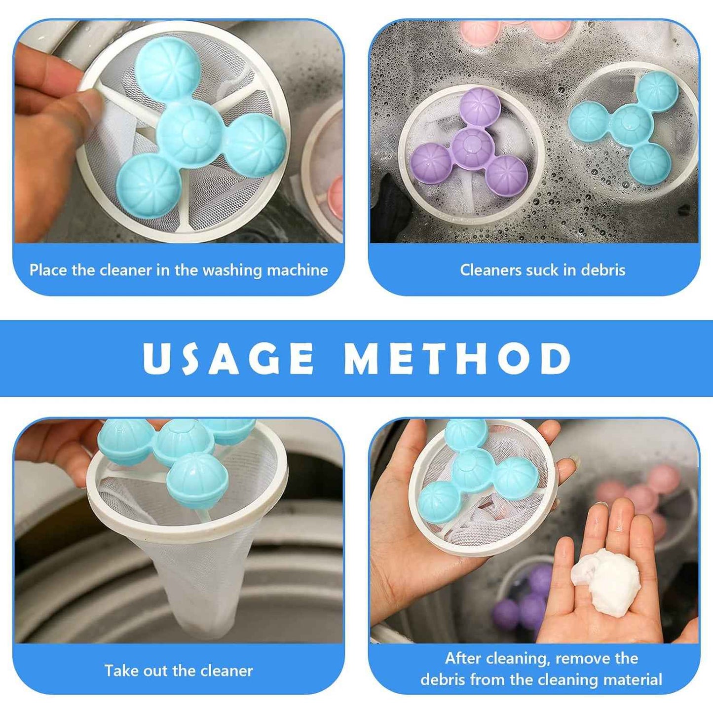 12604 Laundry Ball Floating Pet Fur Lint Hair Catcher Household Reusable Washing Machine Floating Lint Mesh Bag Hair Filter Net Pouch Washing Lint Hair Remover Net Mesh Bag Dryer (1 Pc)