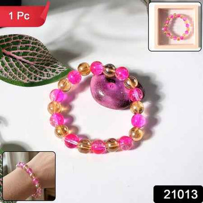 Elegant Dual-tone Crystal Beaded Stretch Bracelet (1 Pc)