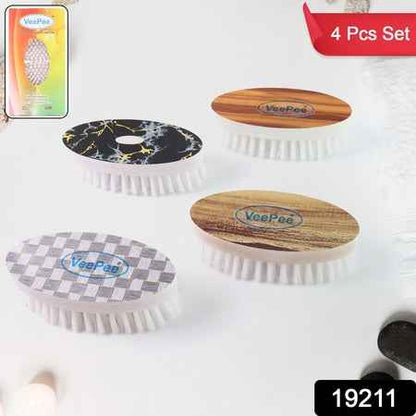 Veepee Oval Cloth Washing Brush Set (4 Pc)