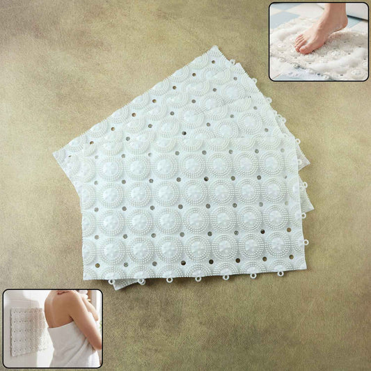 Anti-slip Bathroom Massage Mat With Suction Cups (33  21 Cm  4 Pc)